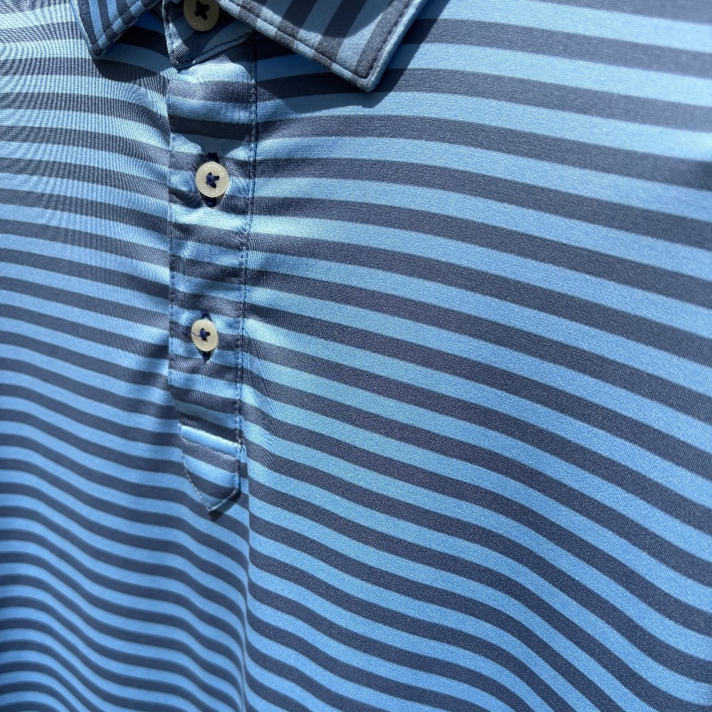 Stitch Damon Polo short sleeve golf shirt Midnight Ocean stripe M/L